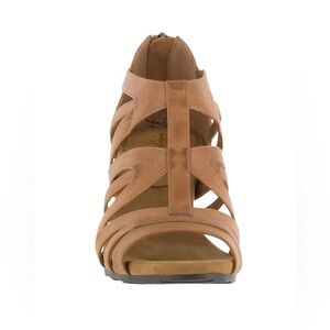 Easy Street Tan Strappy Sandals
